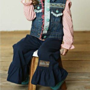 Matilda Jane Aubrey Big Ruffles Pants Size 2 Girls Black Style#26221B